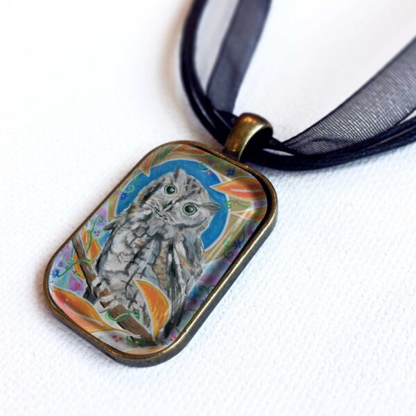 Autumn Screech Owl - Pendant
