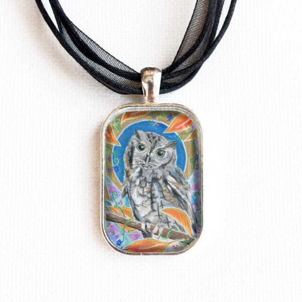 Autumn Screech Owl - Pendant
