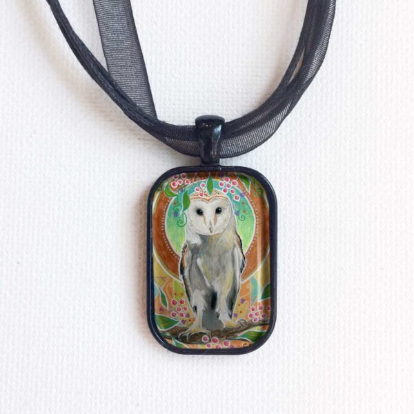 Barn Owl and Berries - Pendant