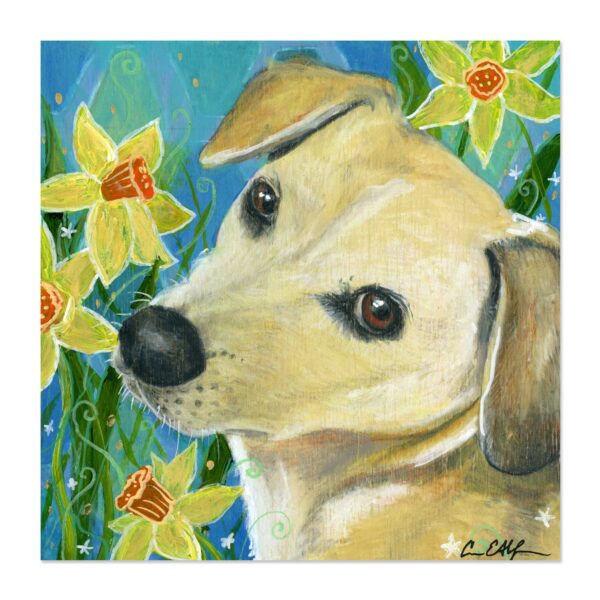Dog in Daffodils - Art Print