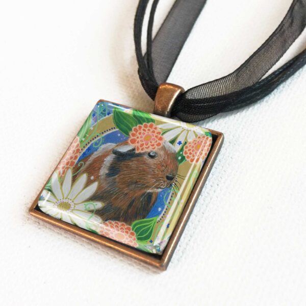 Guinea Pig in Flowers - Pendant