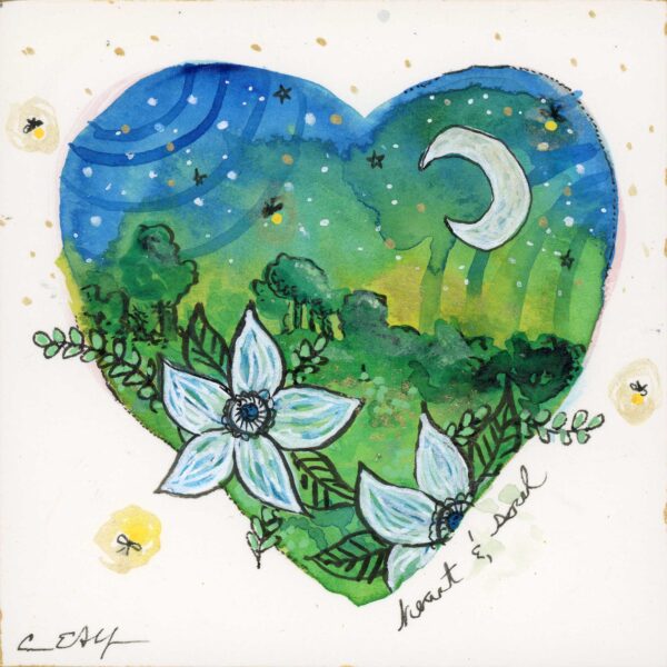 Heart andSoul Heart, 4" x 4", mixed media