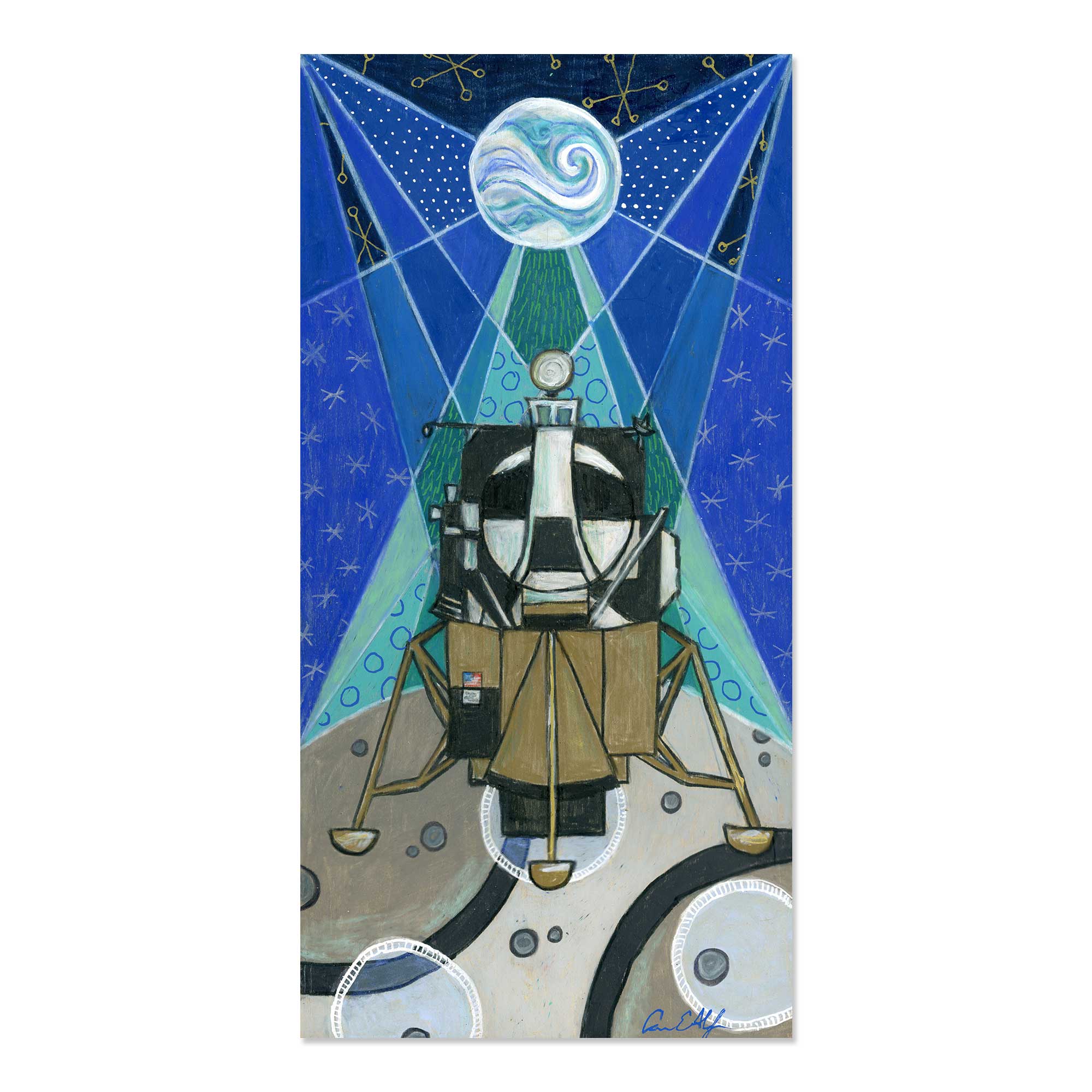 Holiday Lunar Lander - Original Art