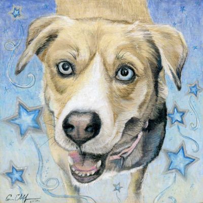 SOLD - "Jessi", 6" x 6", mixed media