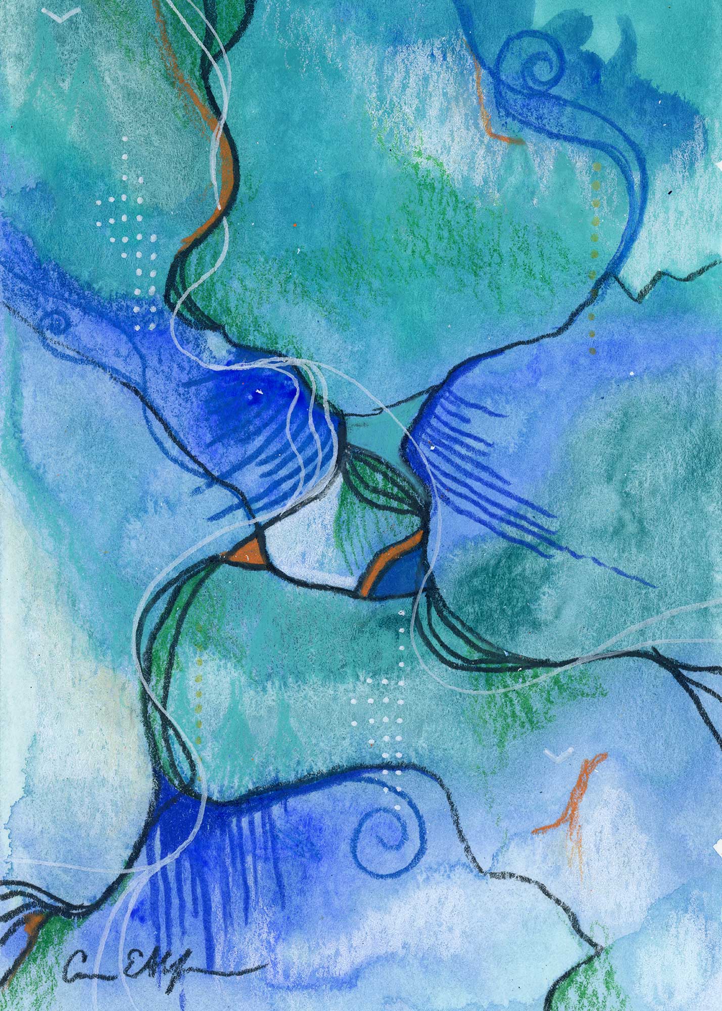 Journey #2, 5"x7", mixed media