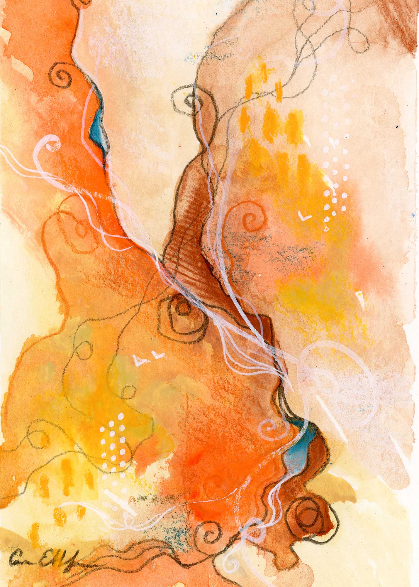Journey #4, 5"x7", mixed media