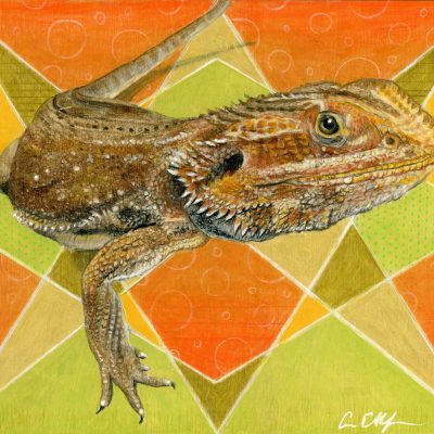 SOLD - "Macky", 8" x 10", mixed media