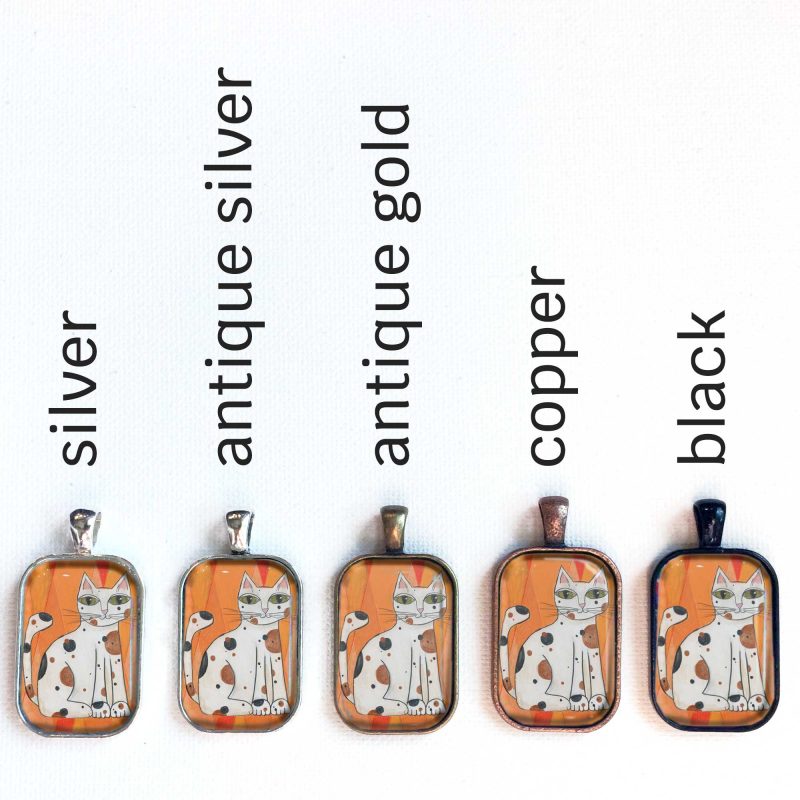 Mod Cat on Orange - Pendant - Image 4
