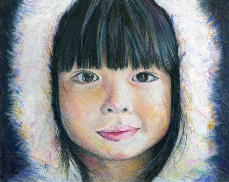 "Northern Lights", 8" x 10", colored pencil