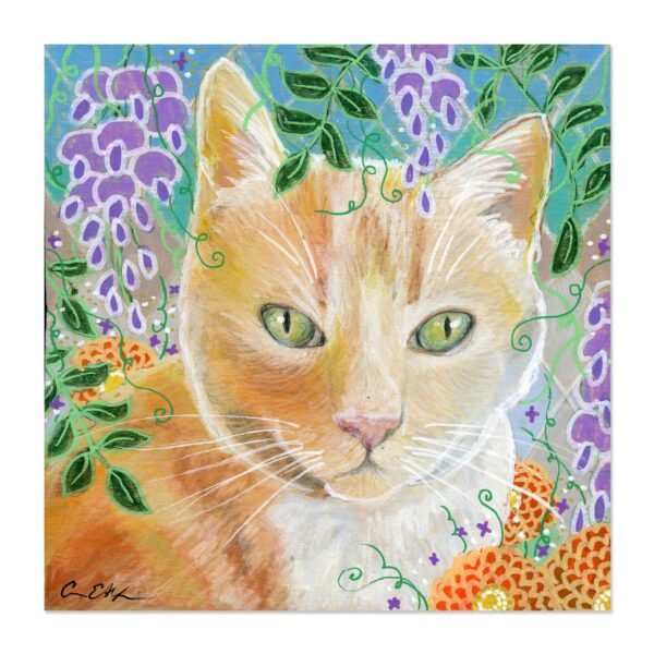 Orange Tabby and Wisteria - Art Print