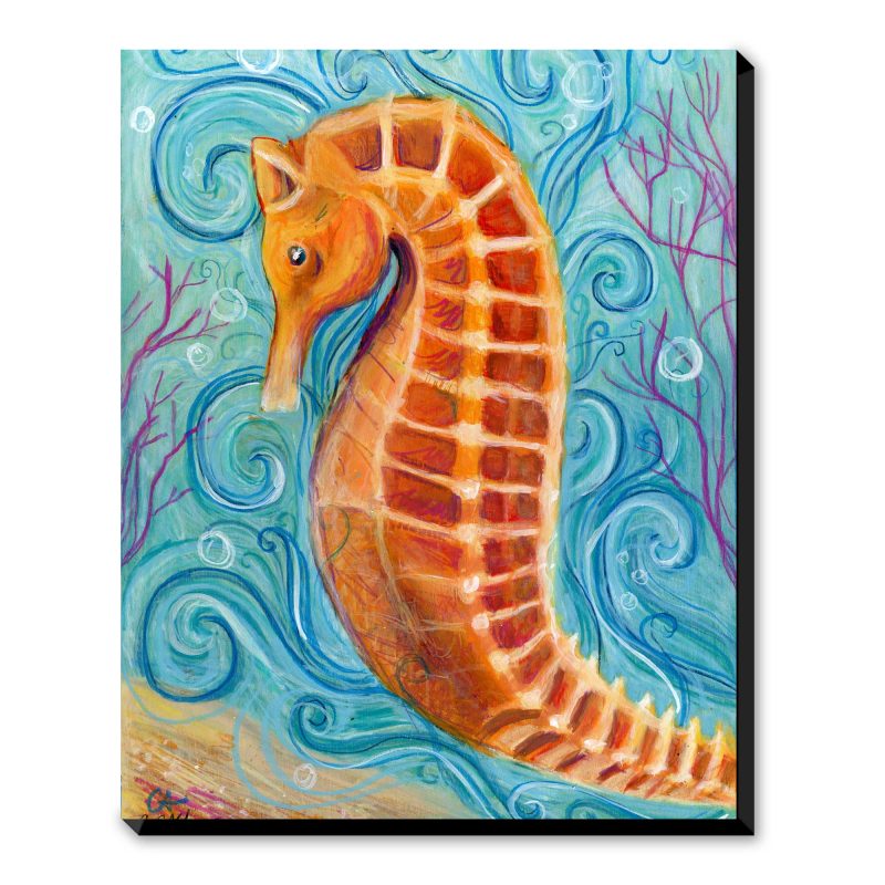 Orange Seahorse - Art Print