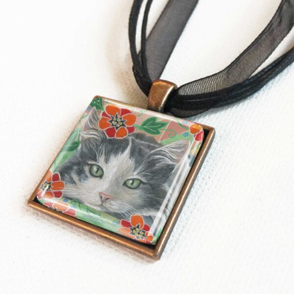 Resting in Red Flowers - Pendant