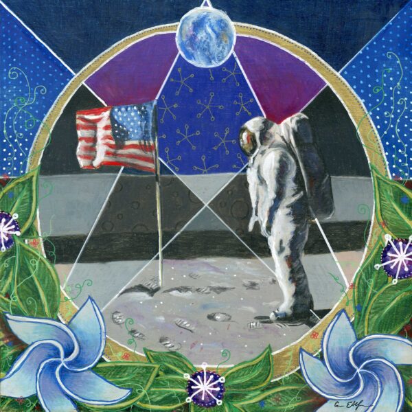 "Salute", 12" x 12", mixed media
