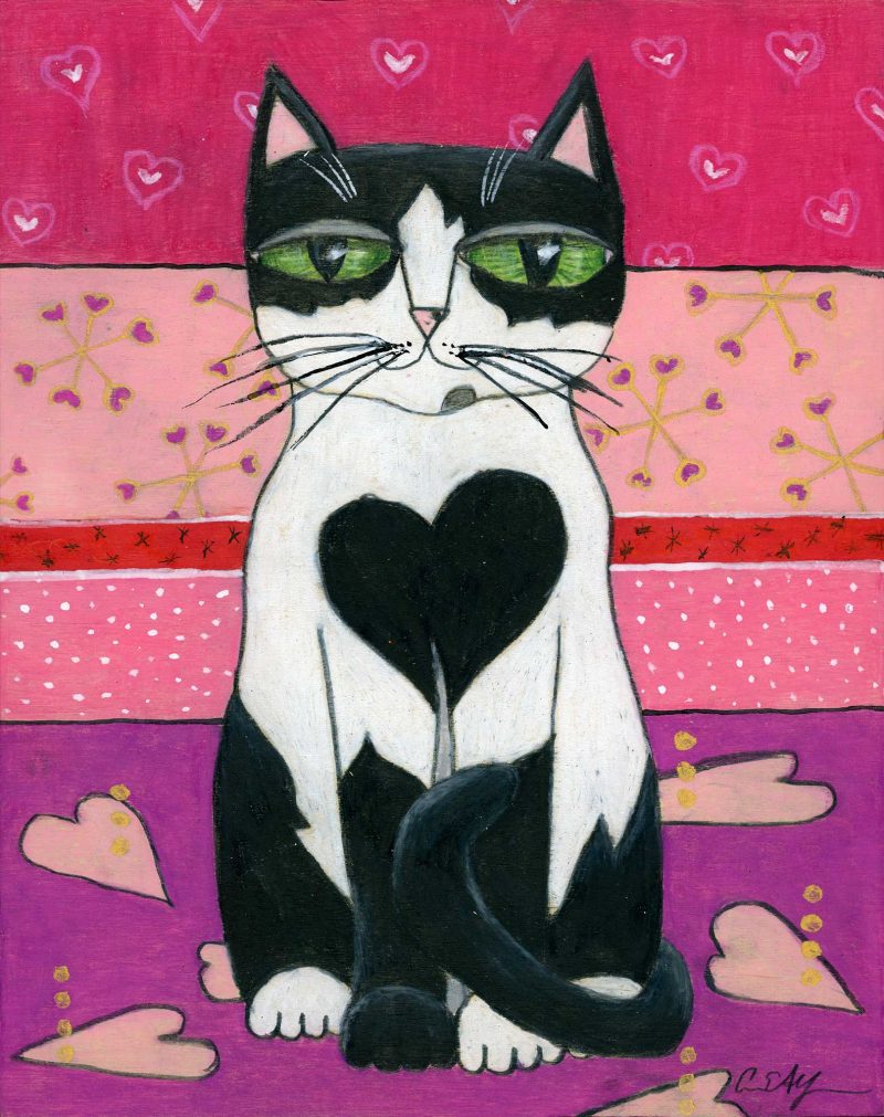 SOLD - "Valentineo", 8" x 10", mixed media