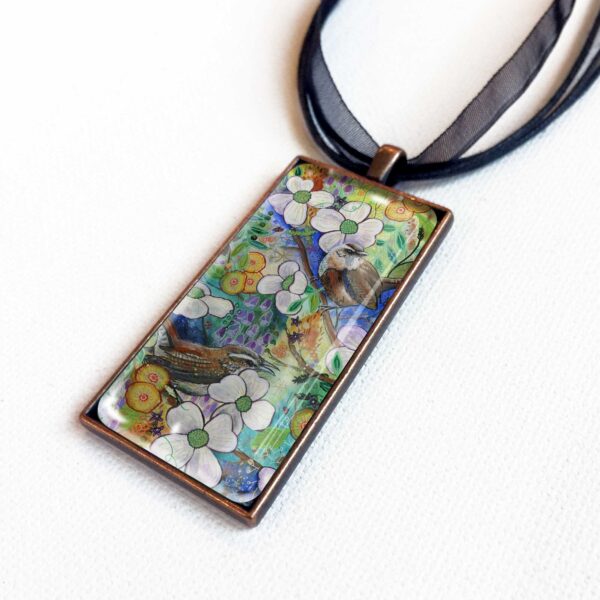 Wrens in Dogwoods - Pendant