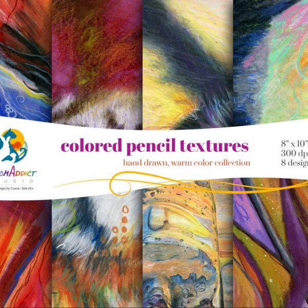 Colored pencil textured backgrounds - Warm Colors