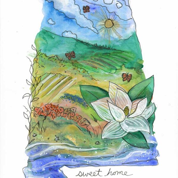 Sweet Sunshine, 5" x 7", mixed media