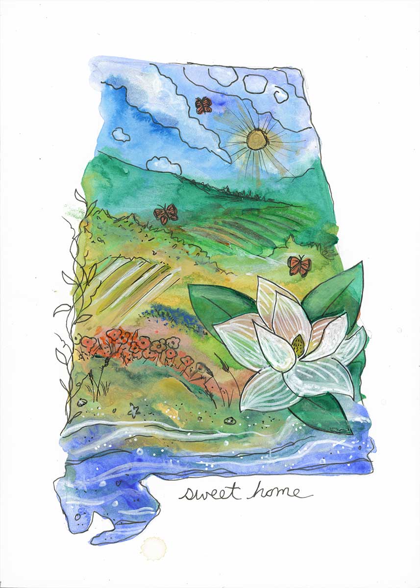 Sweet Sunshine, 5" x 7", mixed media