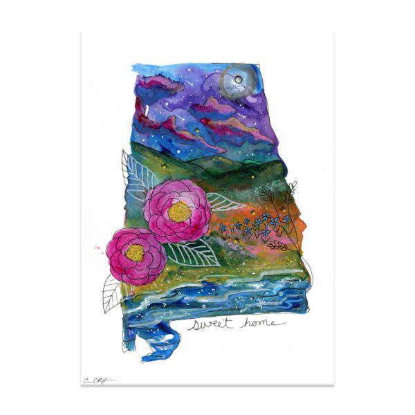 Camellias at Night (AL) - Art Print