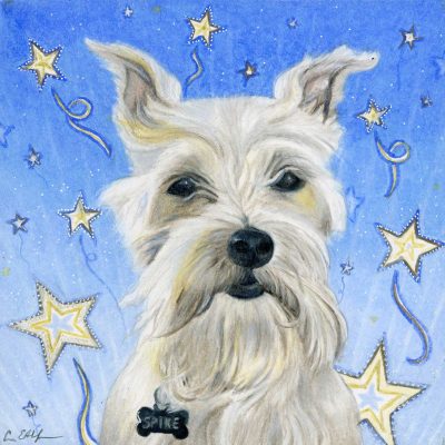 SOLD - Spike, 6" x 6", mixed media