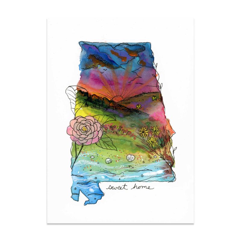 Sunset Camellia (AL) - Art Print - Image 2