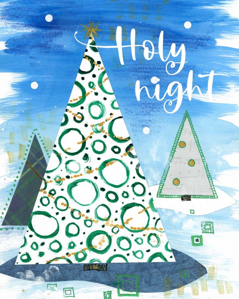 Holy Night, 8" x 10", mixed media