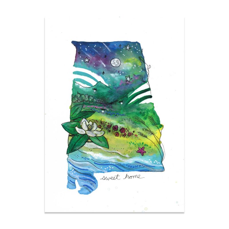 Sweet Home Alabama Magnolia - Art Print - Image 3