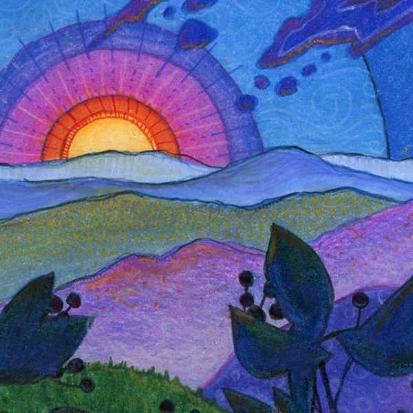 Blue Ridge Beauty, 5" x 7", mixed media
