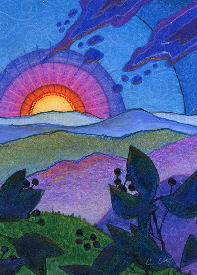 Blue Ridge Beauty, 5" x 7", mixed media
