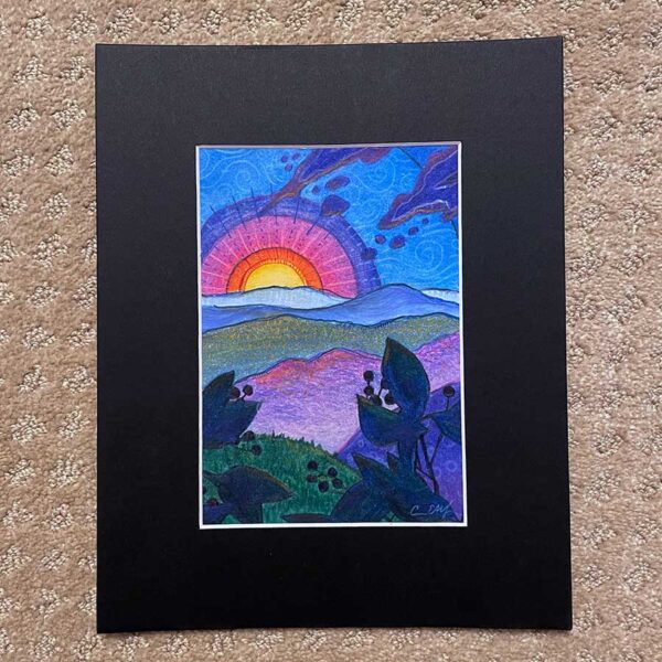 Blue Ridge Beauty, 5" x 7", mixed media