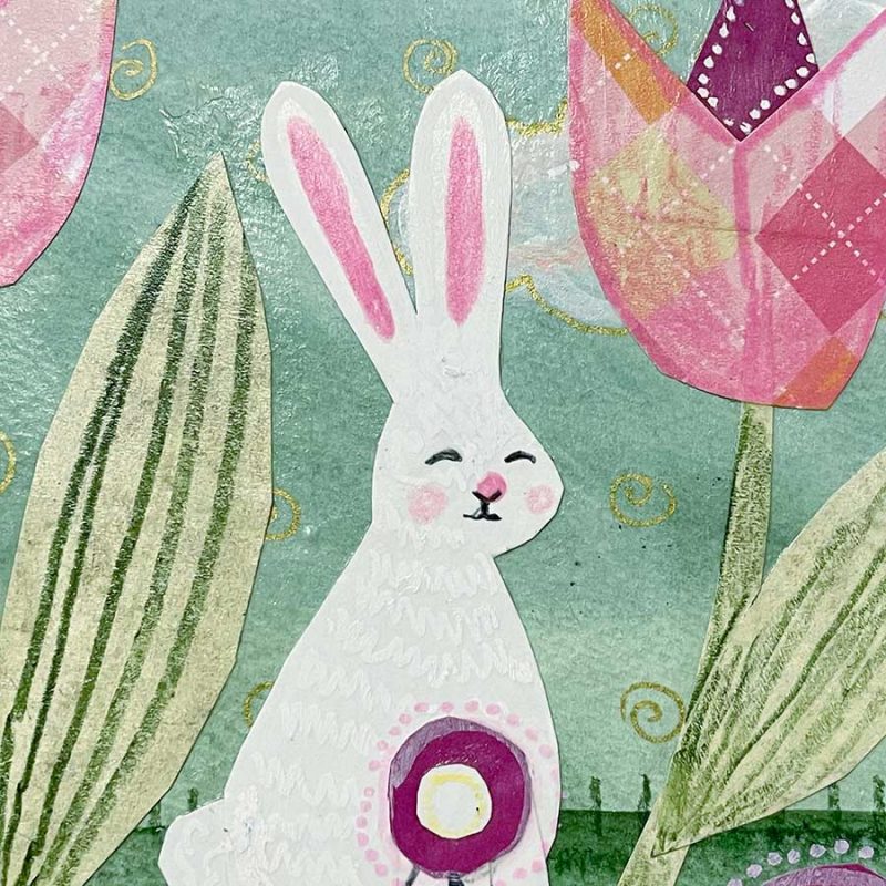 Bunny and Tulips - Original Art - Image 3