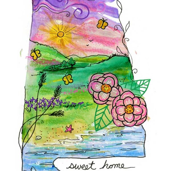 Sweet Sunrise, 5" x 7", mixed media
