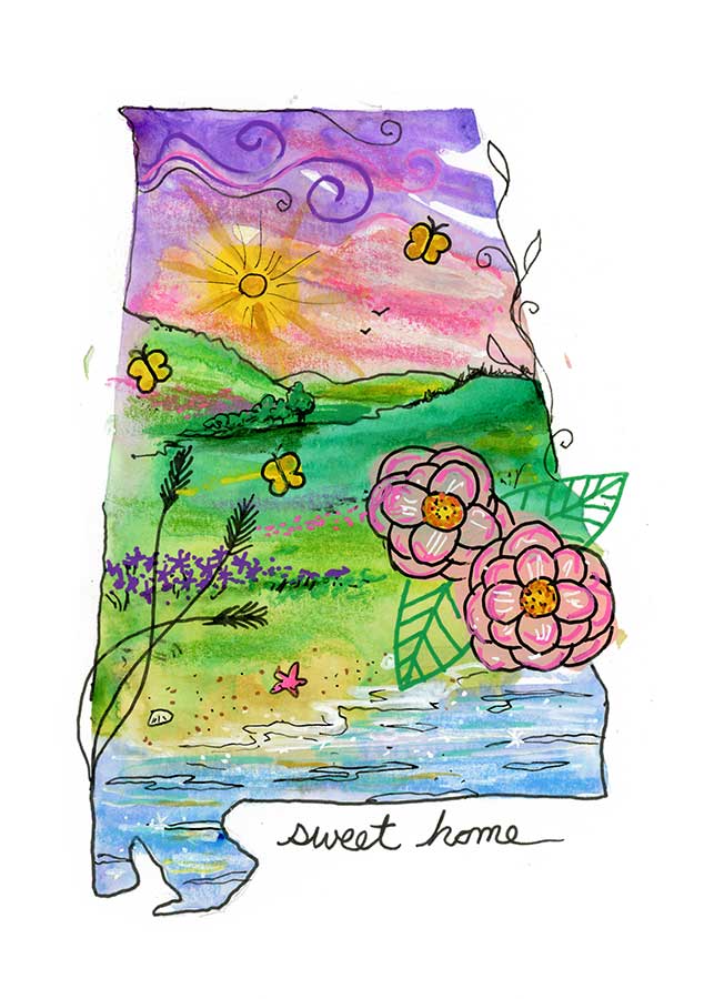 Sweet Sunrise, 5" x 7", mixed media