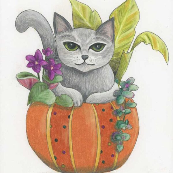All Cozy, 8" x 10", colored pencil