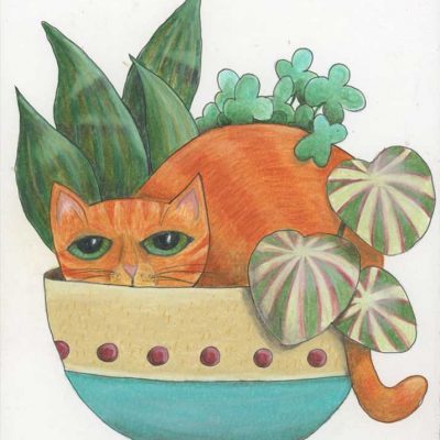 SOLD - Hide and Seek, 8" x 10", colored pencil