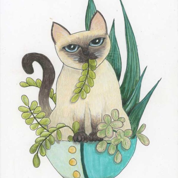 Snack Time, 8" x 10", colored pencil