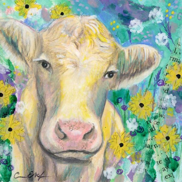 Butter, 4" x 4", mixed media