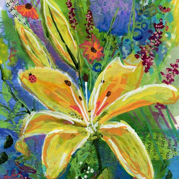 Lily, 5" x 7", mixed media