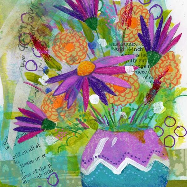 Outdoors In, 5" x 7", mixed media