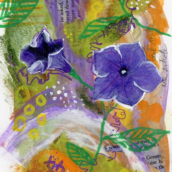 Quiet Garden, 5" x 7", mixed media