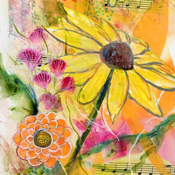Summer Song, 5" x 7", mixed media