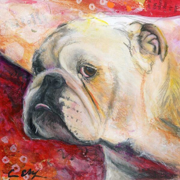 Go Dawgs, 6" x 6", mixed media