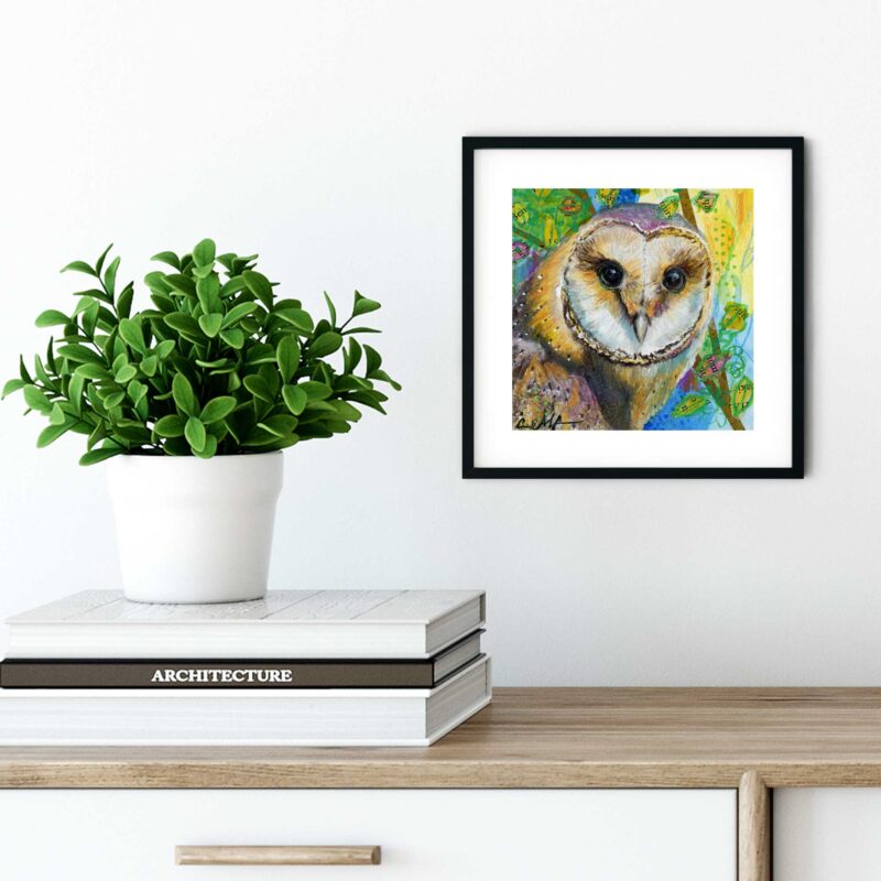 Barn Owl Gazing - Art Print - Image 4