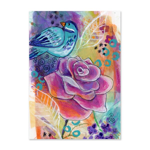 Bird on a Rose - Art Print