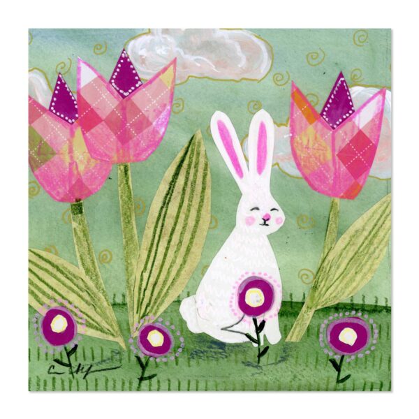 Bunny and Tulips - Art Print