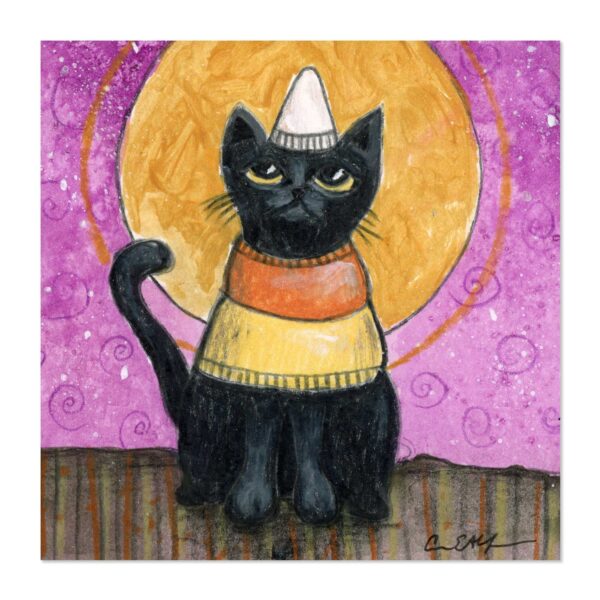 Candy Corn Cat - Art Print