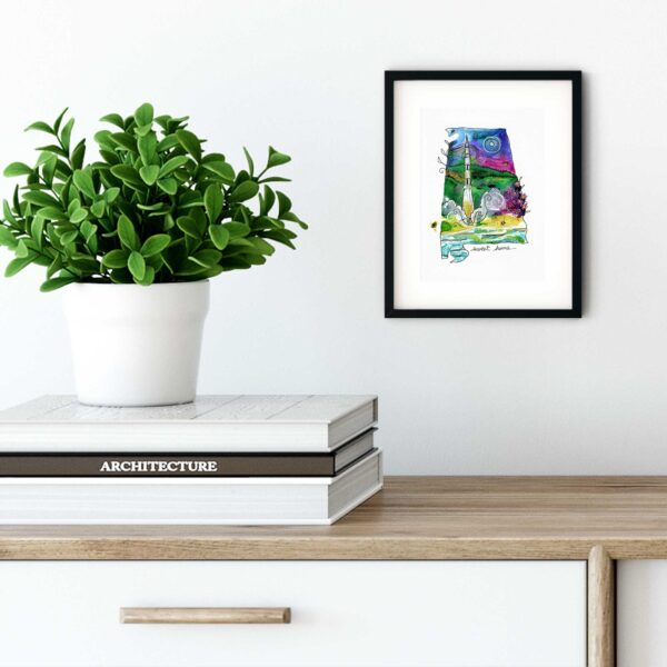 Saturn V and the Fireflies (AL) - Art Print
