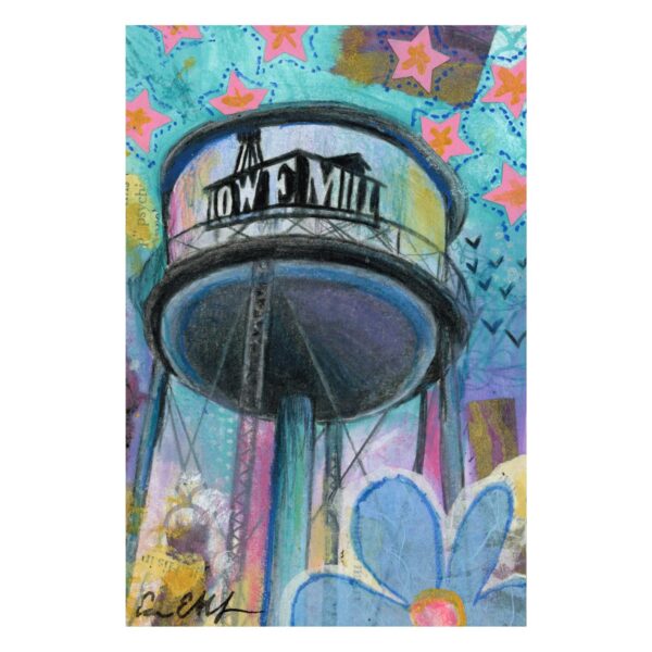 Groovy Lowe Mill Water Tower - Original Art