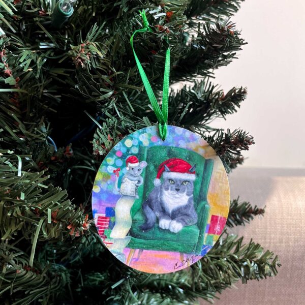 Santa Cat Ornament