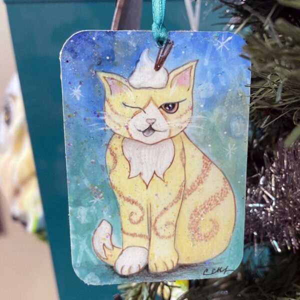Eggnog Cat Ornament
